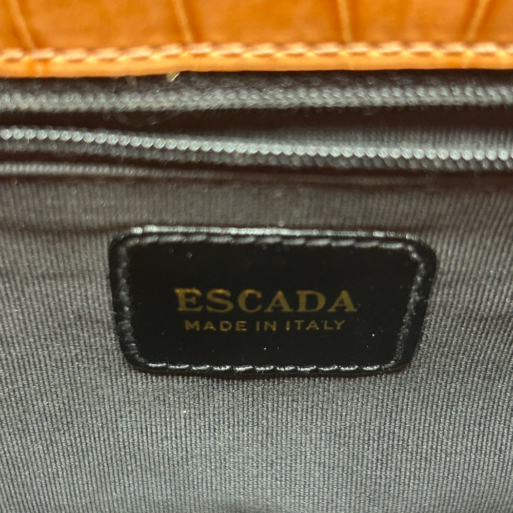 Escada Tan Crocodile-Embossed Crossbody Bag - Picture 6 of 14